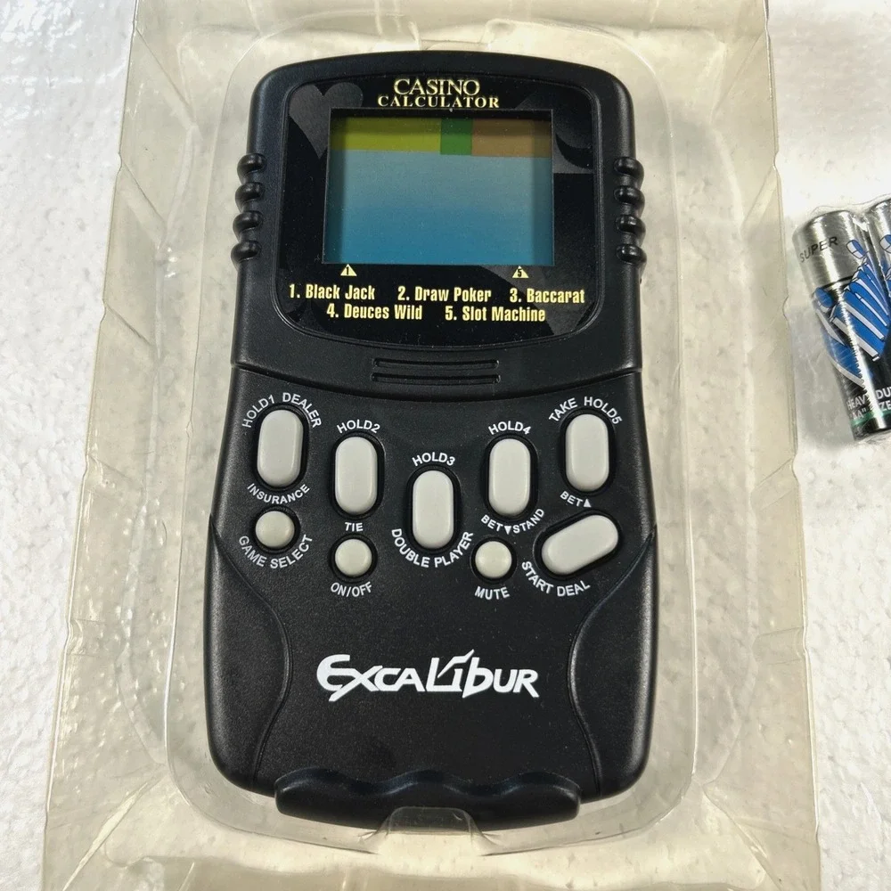 Excalibur Executive Electronic Casino 5-in-1 Handheld Game with Calculator